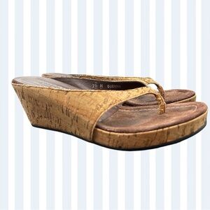 🏔️Donald J Pliner Cork Wedge Sandals – Size 7.5 M – Made in Italy 🇮🇹